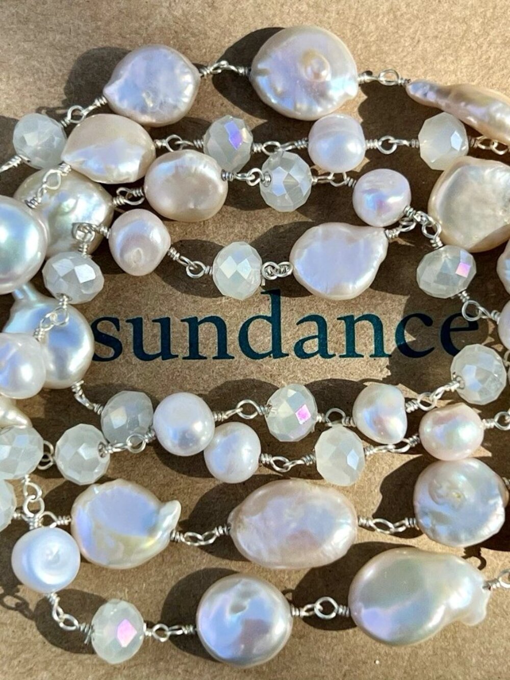Sundance $178 NEW 36" NEW BAROQUE BIWA PEARL Sterling Silver Beaded Necklace - Picture 3 of 11